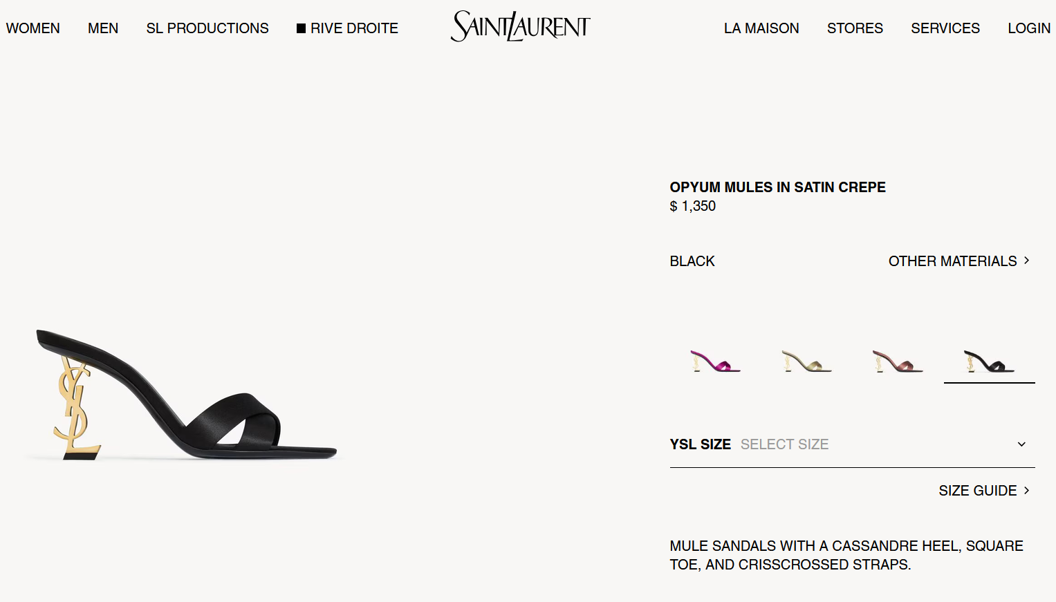Мюли Saint Laurent Opyum
